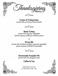 Thanksgiving Menu - English