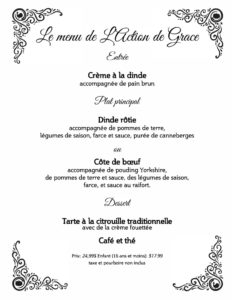 Thanksgiving Menu - Français